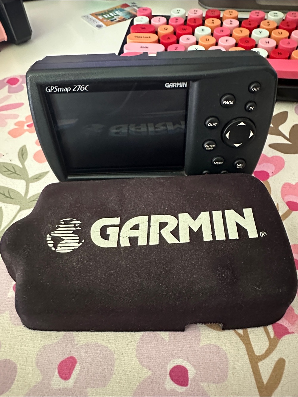 Garmin GPSMAP 276C GPS Navigation Unit w/ Battery 256MB Data Card Cover Untested
